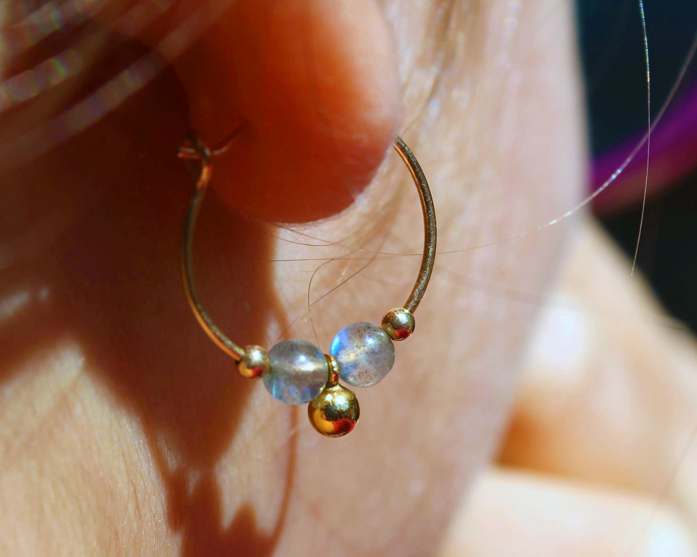 náušnice "labradorit"